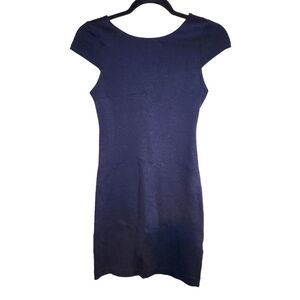 Alice + Olivia Navy Blue Open Back Cap Sleeve Mini Dress Size 0/XS Party